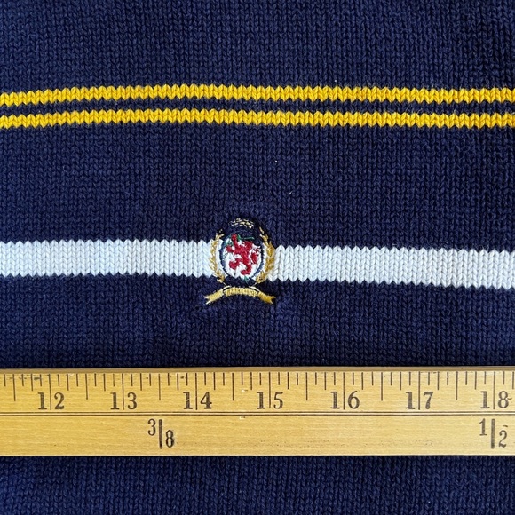 Tommy Hilfiger Blue and Yellow Crewneck Sweater - Picture 3 of 7
